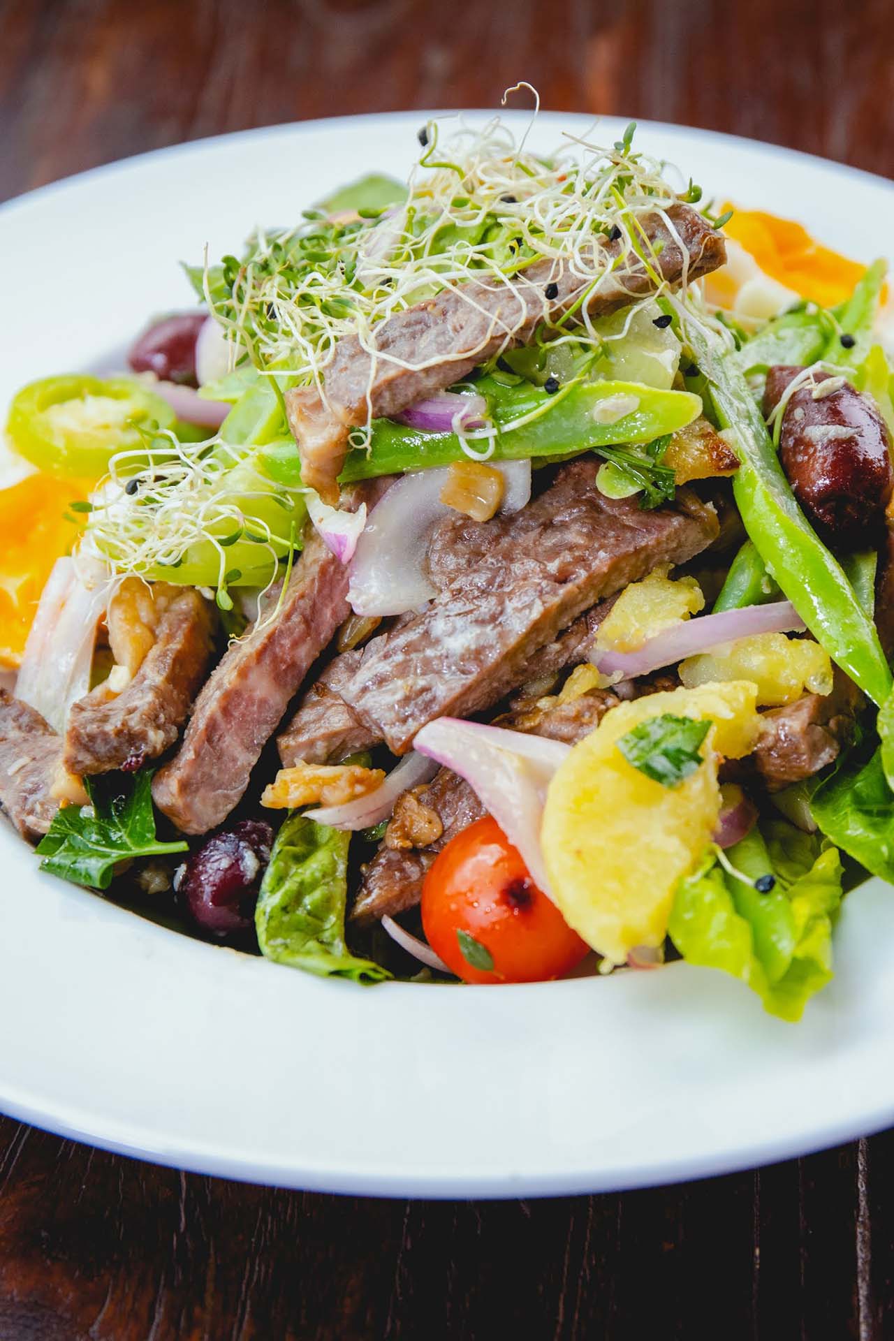 Air Fryer Steak Salad Nicoise Style Resipi
