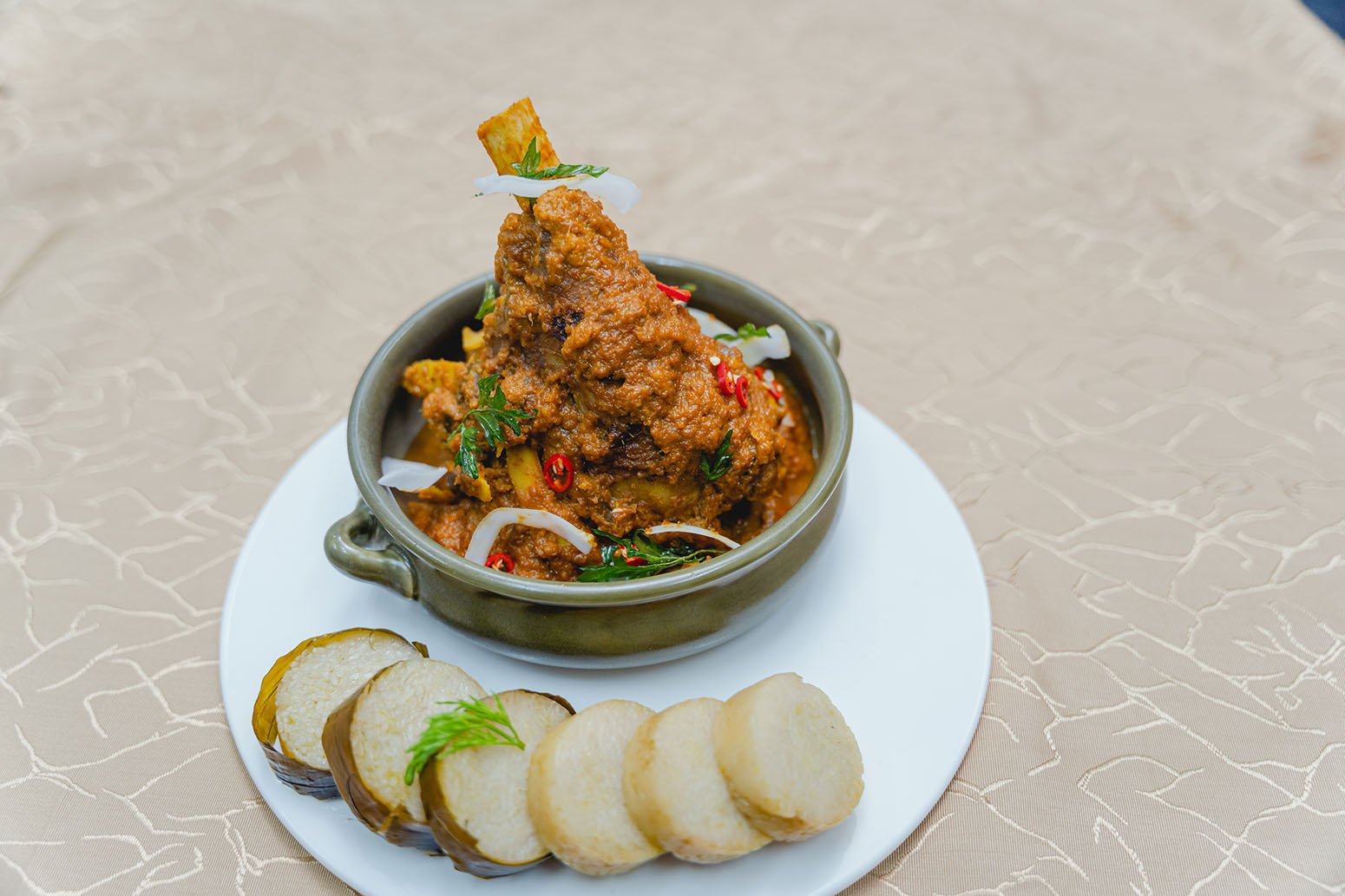 Lamb Shank Rendang with Coconut Flakes